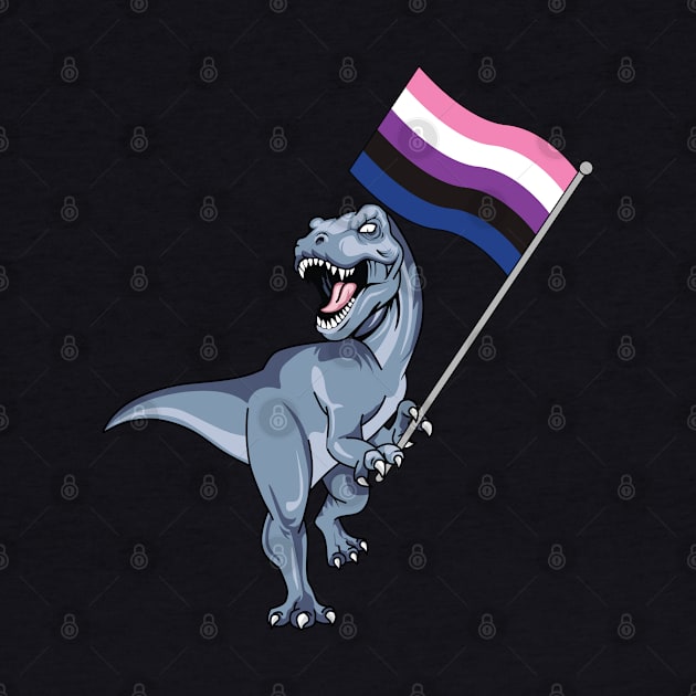 Genderfluid Flag Dinosaur LGBTQIA Gender Pride LGBT Nonbinary Decal by Shirtsurf